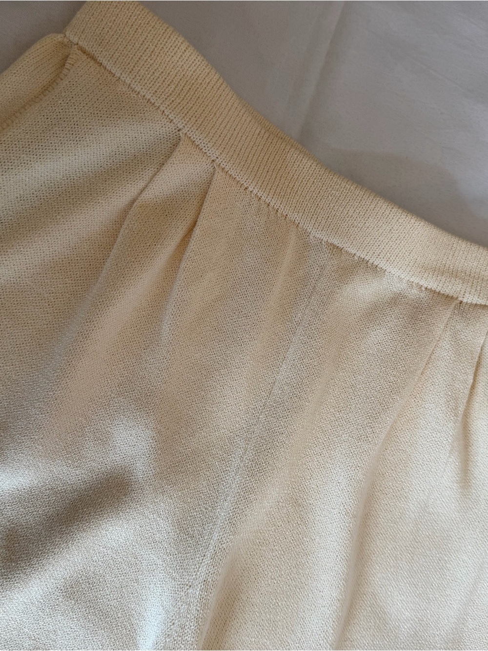 St. John Cream Knit A-Line Pants